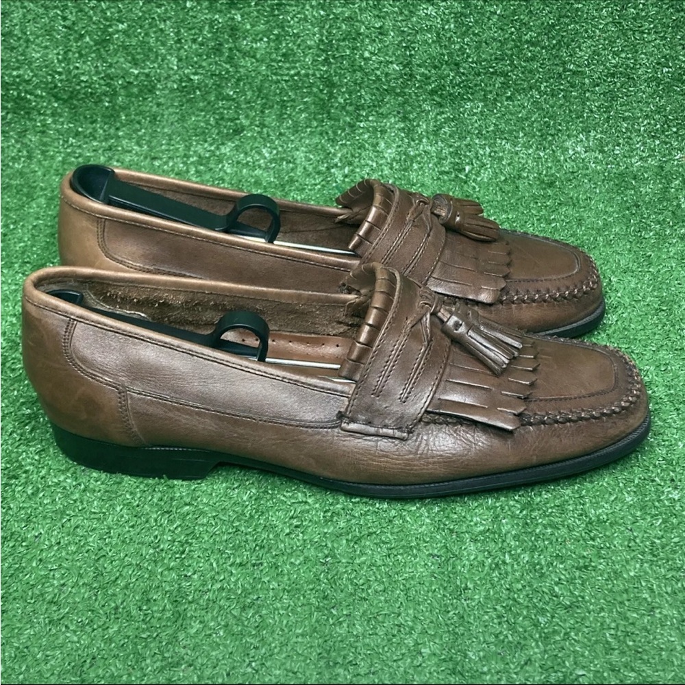 GH Bass Brown Leather Slip On Courier Kiltie Tassel Loafers Men’s Size‎ 11.5 M